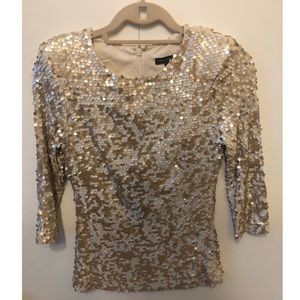 Like NEW French Connection cream sequin top